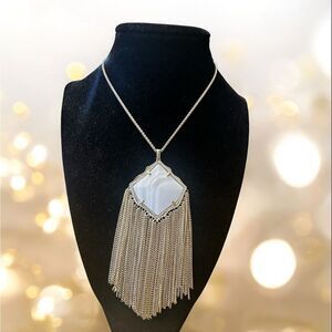 Kendra Scott Kingston Gold Fringe mother of Pearl necklace
